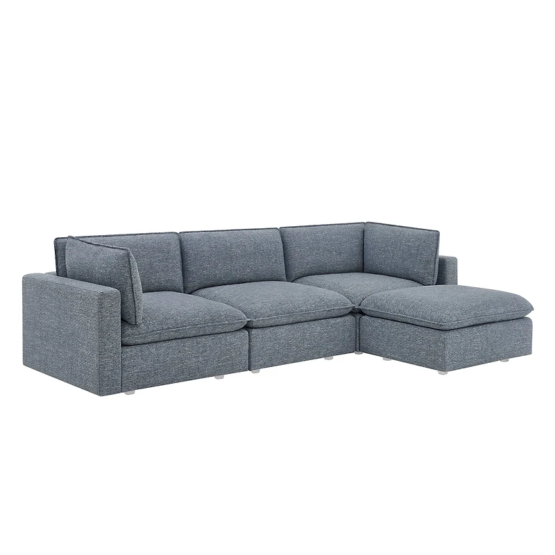 Better Homes & Gardens Weston 107.5" Cloud Modular Sectional Sofa, Blue