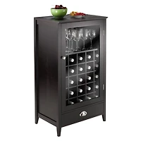 Winsome Bordeaux Wine Cabinet 25-Bottle Slot Modular in Espresso Finish - 92455