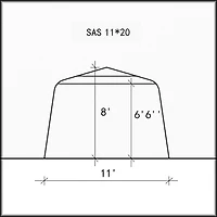 Car Shelter 11 ft. X 20 ft. in Clear