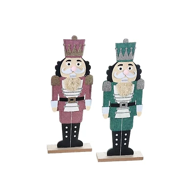 Casse-Noisette En Feutre Sur Support En Bois - Lot De 2
