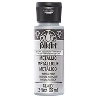 Folkart Metallic Acrylic Paint Silver Anniversary, 2 fl oz