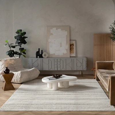 Rug Branch Maise Abstract Indoor Outdoor Area Rug, Cream Beige, Modern - Entryway, Hallway, Bathroom, and Kitchen