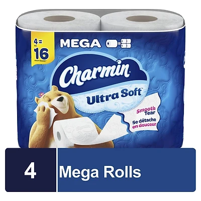 Charmin Ultra Soft Toilet Paper 4 Mega Rolls Per Roll