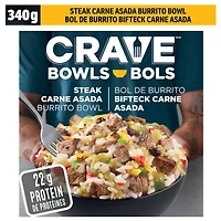 CRAVE Steak Carne Asada Burrito Bowl, 340 g Box, CRAVE CARNE ASADA BURRITO BOWL