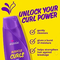 Shampooing Aussie Miracle Curls, avec huiles de noix de coco et de jojoba, sans parabènes 360 ml