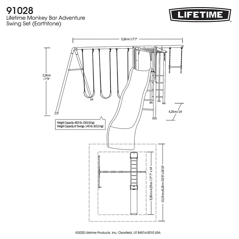 LIFETIME Outdoor Play Monkey Bar Adventure Swingset