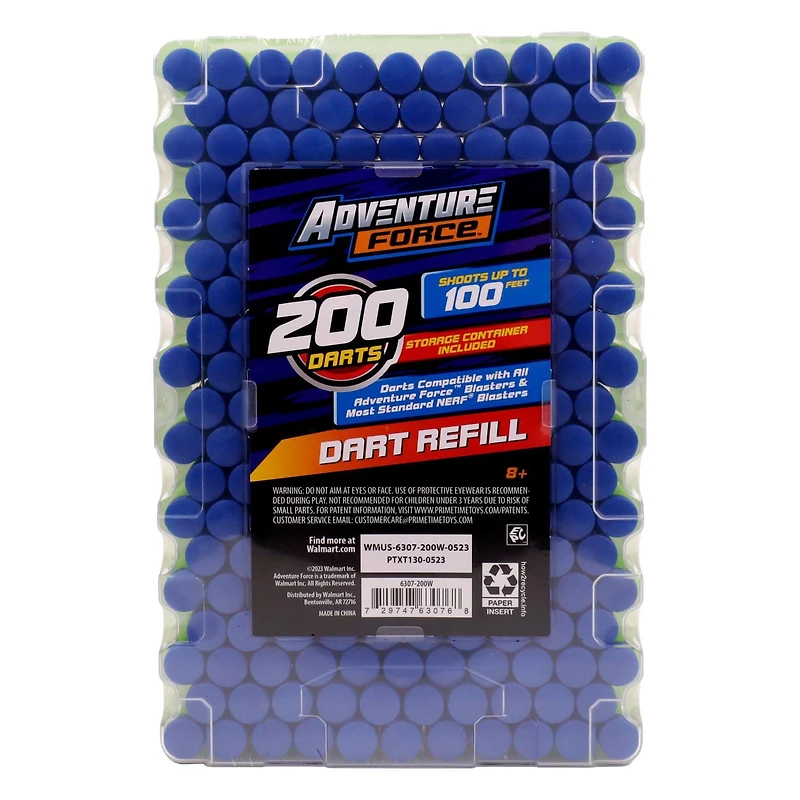Recharge Adventure Force 200 fléchettes - Fonctionne avec tous les blasters Adventure Force et la plupart des blasters des grandes marques, tire jusqu'à 100 pieds fléchettes universelles volent jusqu'à 100 pieds