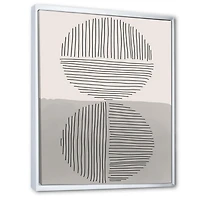 Designart Lignes géométriques minimales et cercle VI ART MURAL À CADRE FLOTT