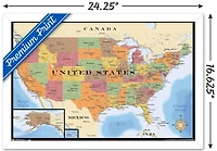 Map - USA Wall Poster