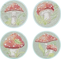 DIAMOND DOTZ® Sous-verres Champignons Édition Spéciale Kit d'art Broderie Diamant Taille des sous-verres: 4 pouces, Rond