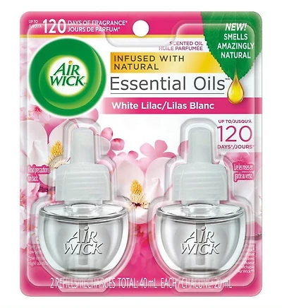 Air Wick Plug-in Air Freshener, Scented Oil Refills, Magnolia & Cherry Blossom, 2 Refills