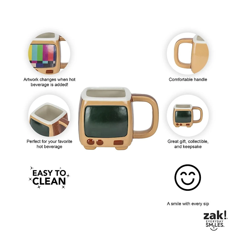 Zak Designs Retro TV Sculpted Colour Change Mug