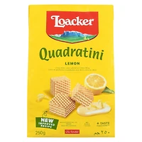 Loacker Quadratini Biscuits cuits au four de la taille d'une bouchée au citron et aux gaufrettes 250GR 250 GR