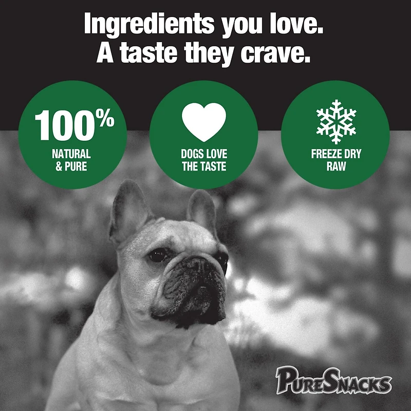 PureSnacks gâteries séchées à froid de foie de boeuf pour chien 410g