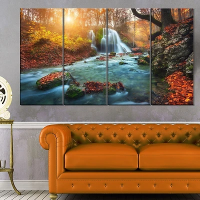 Tableau moderne imprimée sur toile Design Art Rivière en foret