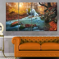 Tableau moderne imprimée sur toile Design Art Rivière en foret