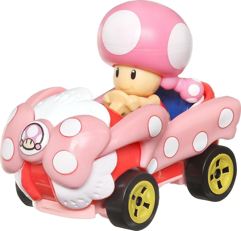 Personnages et karts de Mario Kart Toadette Fille D'Anniversaire véhicule Hot Wheels en métal moulé sous pression à l’échelle 1:64