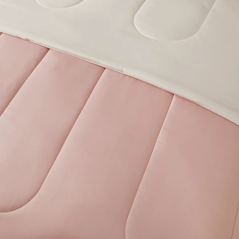 Mainstays Pink Reversible Comforter Double/Queen, MAINSTAYS PL MS PINK COMF DBL/QN