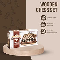 Tradeopia Folding Wooden Chess Set, 12-Inch Wooden Folding Chess Board