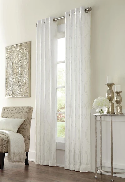 Ibiza Room Darkening Grommet Indoor Curtain 52" x 108" in White
