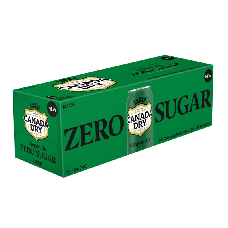 Soda Gingembre Zero Sucre Canada Dry Canette 355 mL, 12 Pack 12 x 355 mL