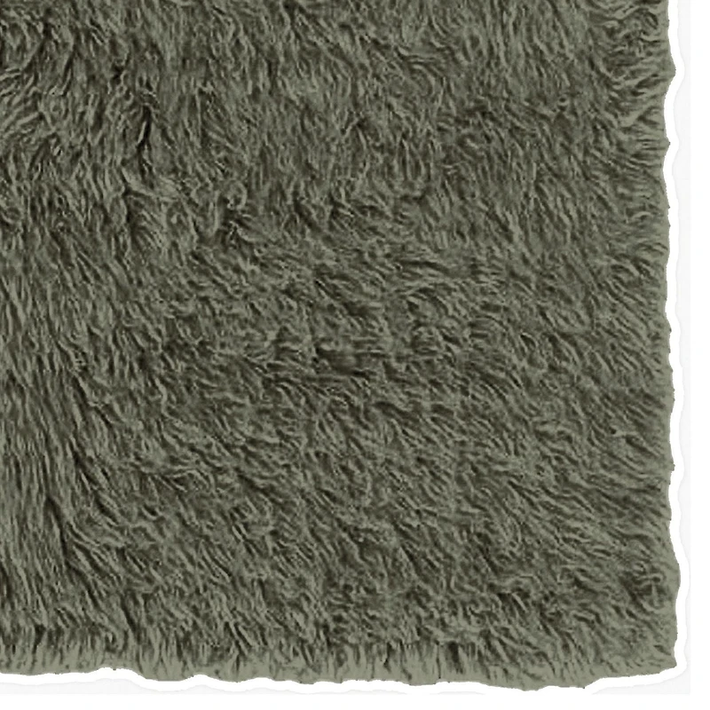 New Flokati 1400gr 3'6" x 5'6" Accent Rug, Olive