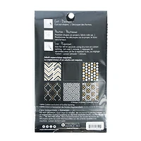 Tissu thermocollant Fabric Expressions à motif noir, or et blanc de 8" x 9"
