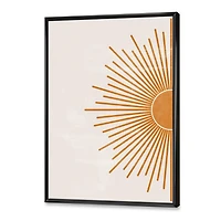 Designart Imprimé soleil orange I ART MURAL À CADRE FLOTTÉ