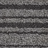 MAINSTAYS Tapis tuffeté absorbant en polypropylène de 36 x 48 po à rayures noires et grises.