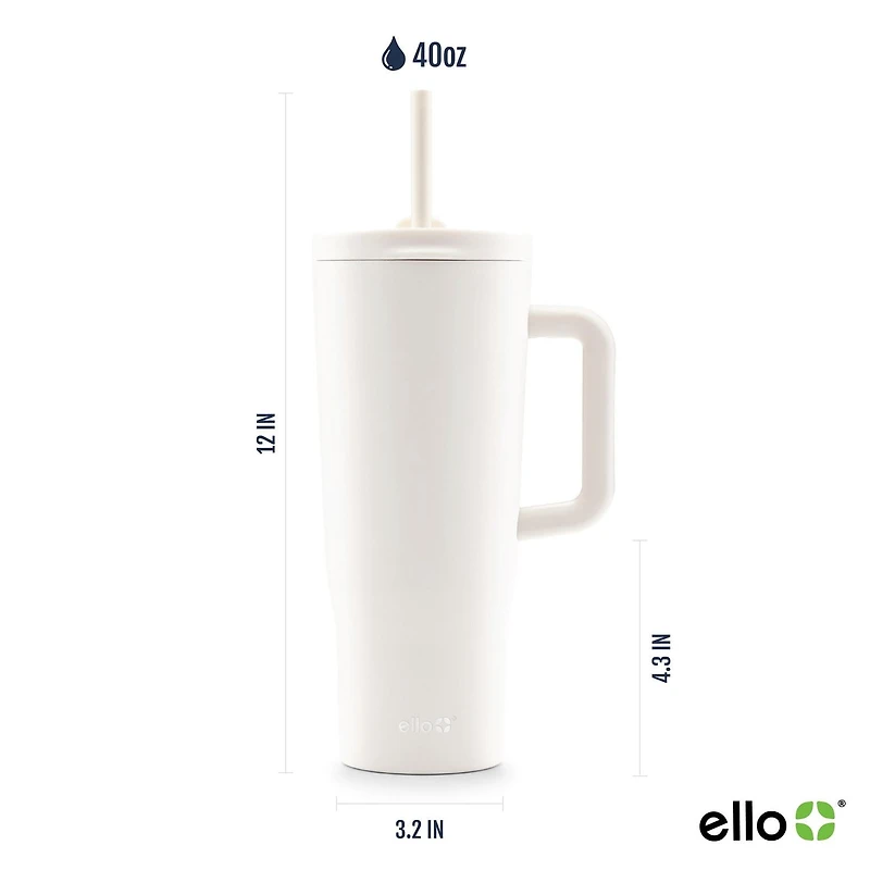 Ello Ultra Clean 40oz Gobelet en acier inoxydable avec poignée