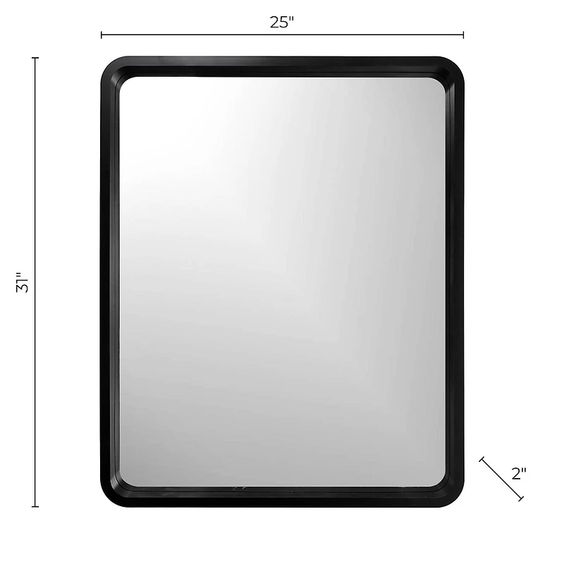 Miroir Harmony noir, 25x31"
