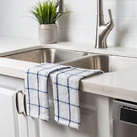 Serviettes à vaisselle FabStyles Solo gaufres, lot de 4, coton filé à l'anneau, lavable en machine, linges à vaisselle longue durée, torchons Tailles 12 x 12 po, ens. de 4