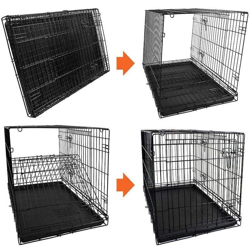 Vibrant Life Double-Door Metal Wire Dog Crate with Divider