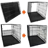 Vibrant Life Double-Door Metal Wire Dog Crate with Divider