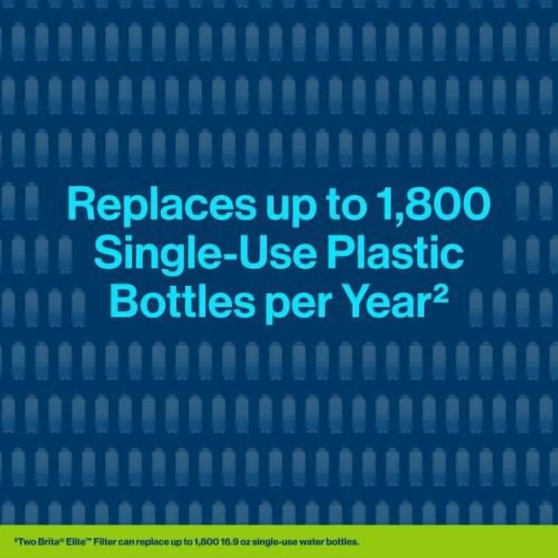 Filtre de rechange Brita Elite, réduit plus de 30 contaminants tout en conservant les minéraux sains, certifié par la WQA pour la réduction du plomb, des microplastiques, du chrome et du chlore, dure