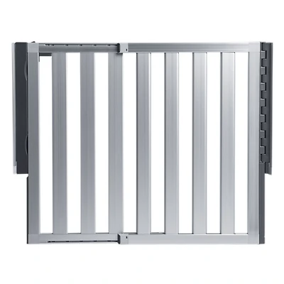 Munchkin Loft Barrière pour bébé montée sur quincaillerie pour escaliers, couloirs et portes, s'étend de 26,5" à 40" de large, aluminium argenté