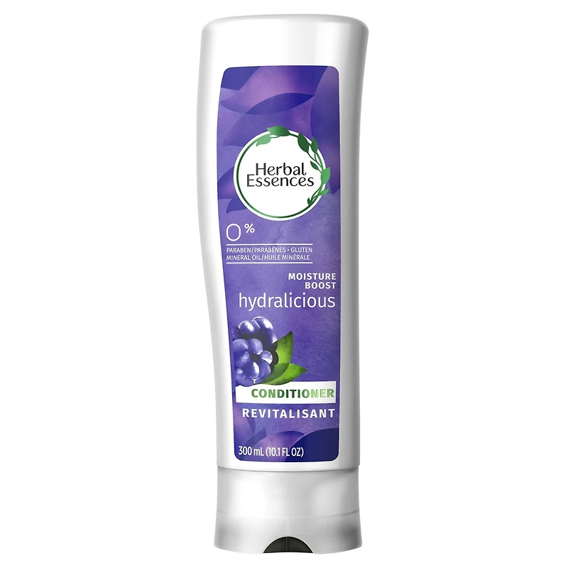 Revitalisant rehausse-hydratation Herbal Essences Hydralicious avec essences de baies