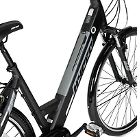 700c Hyper Bicycles E-Ride 36V Electric Commuter E-Bike for Adults, Pedal-Assist, 250W Motor, Black, 700C Hyper Mens 36V Electric Bike Black