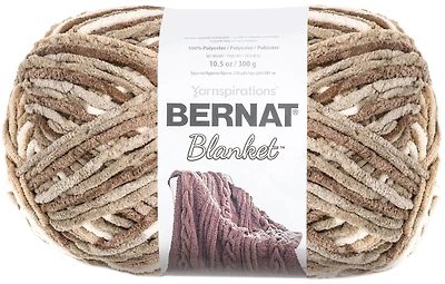Bernat® Blanket™ #6 Super Bulky Polyester Yarn, Sonoma 10.5oz/300g, 220 Yards, Polyester #6 Super Bulky Yarn