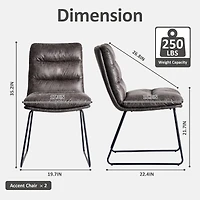 Homy Casa Set of 2 Faux Leather Dining Chairs