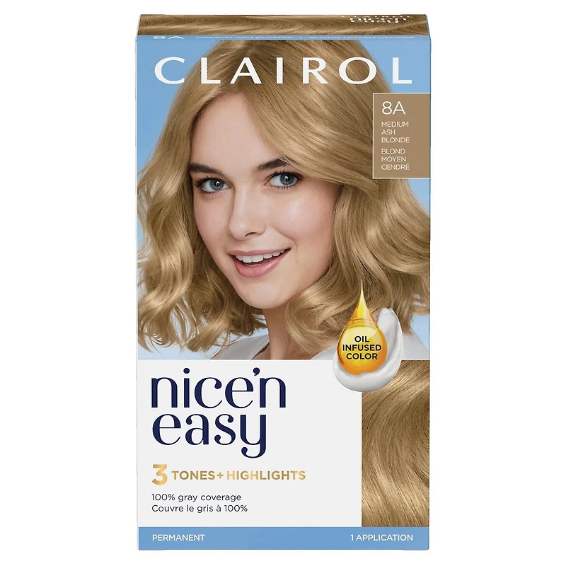 Coloration permanente Clairol Nice'n Easy Couverture Des Cheveux Gris À 100