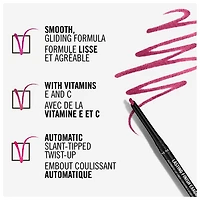 Rimmel Crayon à lèvres automatique Lasting Finish Exaggerate, crémeux, mélange de cire, silicone volatil et vitamines (E,C), 100% Sans Cruauté Crayon à lèvres longue tenue