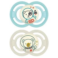 MAM Perfect Night Pacifiers, Glow in the Dark Pacifiers (2 pack), MAM Pacifiers 16 Plus Months, Best Pacifier for Breastfed Babies, Assorted, Baby Pacifier