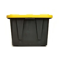 Homz Durabilt® 15 Gallon/27 Gallon Tough Container, Black Base with Yellow Lid