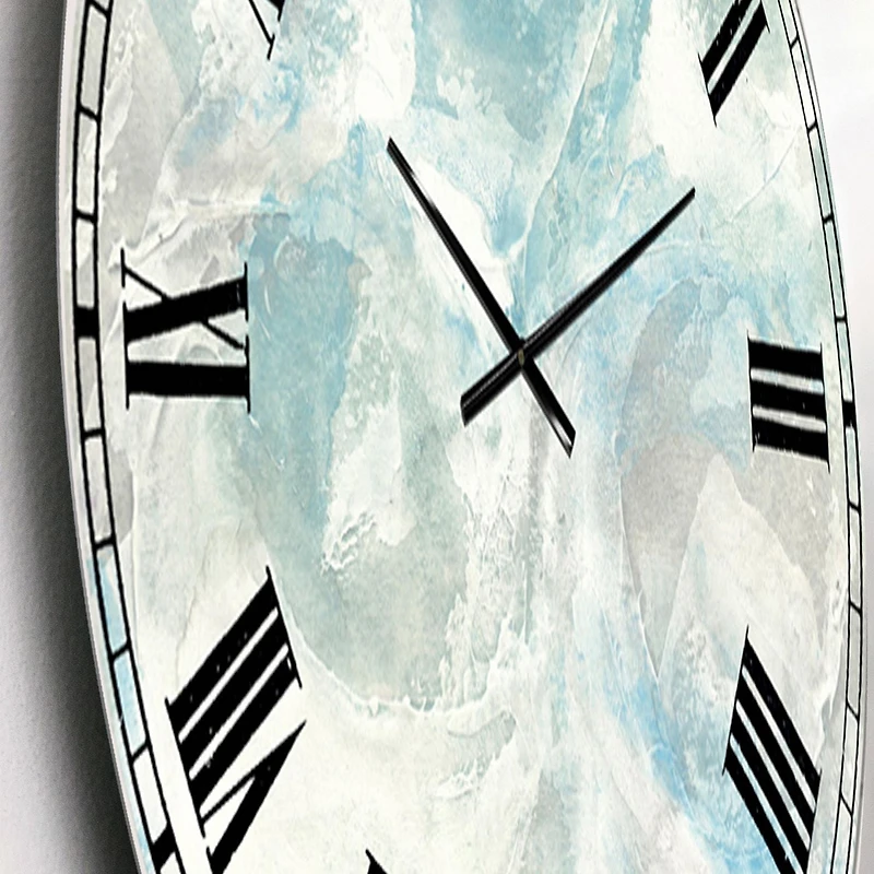 Designart 'Pale Blue Shade III' Coastal wall clock