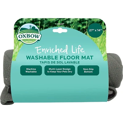 Oxbow Tapis de sol lavable Vie enrichie Gris Petit animal