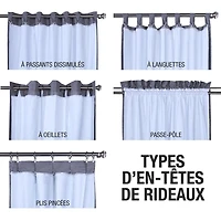 Loft Living Urbain Multi-purpose Total Blackout Multi-Header Single Curtain Liner 45" x 101" in White
