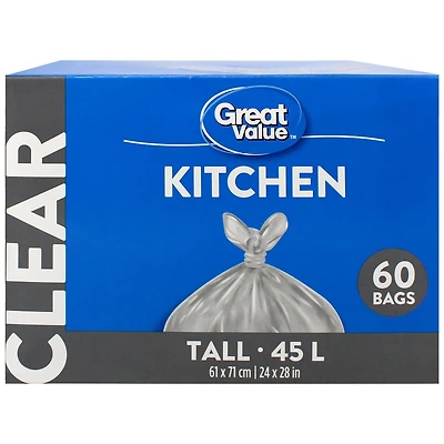 Great Value Tall Kitchen Garbage Bags, 61 x 71 cm