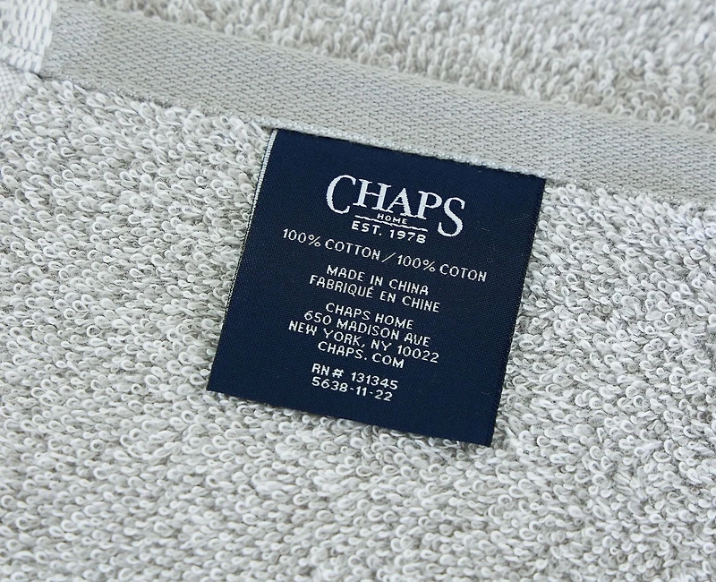 Essuie-mains Chaps pour salle de bain - Serviette en coton filé anneau