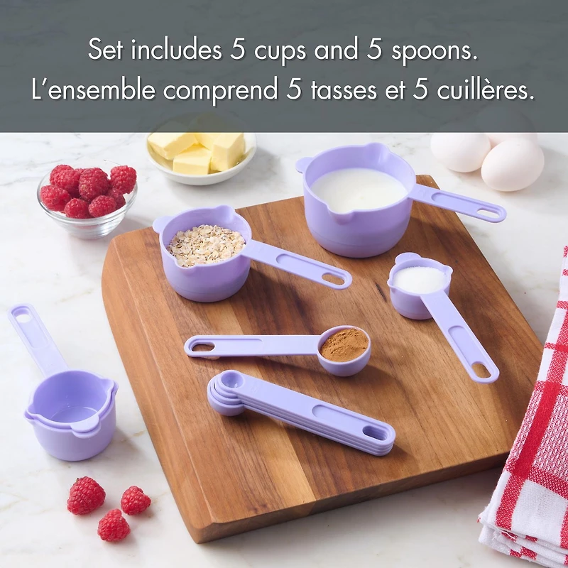 Way to Celebrate 10-Piece Measuring Cup and Spoon Set, Purple